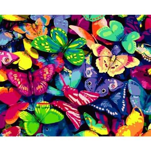 Butterfly Painting By Numbers For Drawing On Canvas Handmade DIY Craft Kits For Adults With Frame Acrylic Paints Pictures Decor