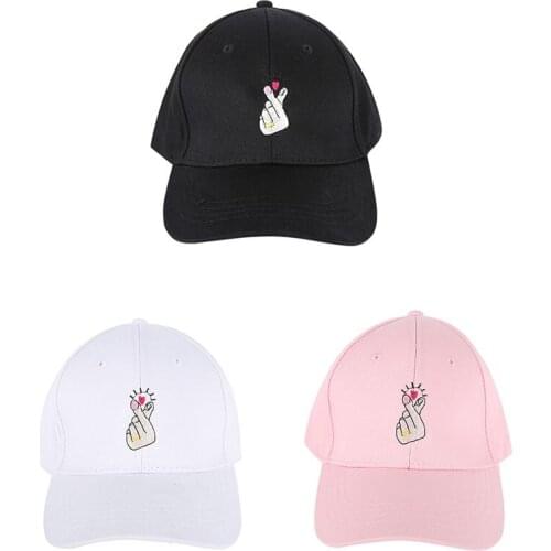 New Fashion Men Women Unisex Baseball Cap Spring Summer Finger Heart Printed Hat Adjustable Hip Hop Outdoor Sports Hats
