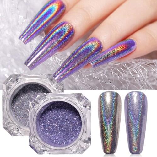 Sparkly Nails Crystals Holographics Powder New Laser Burst Sugar Glitter Dust DIY Nail Art Chrome Pigment Decorations 3D Charms