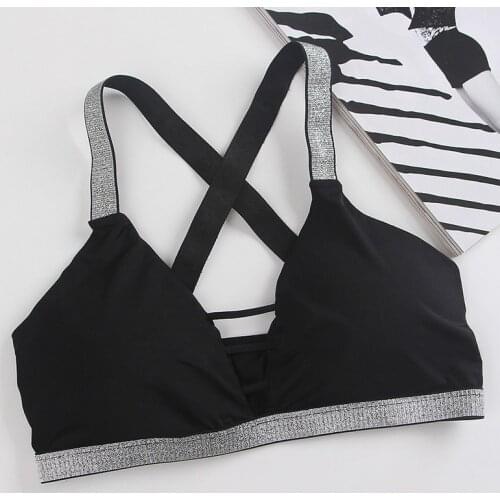 Cotton Sexy Crop Bra Tops Padded Wire Free Seamless Bras New Women Cross pus up bra vest