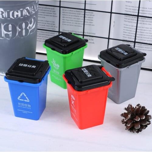 Kid Simulation Furniture Toy Simulation 1:6 Dollhouse Mini Trash Can Toy Garbage Truck Cans Curbside Vehicle Bin Toys Gift