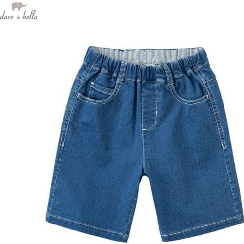 DKH17018 dave bella summer 5Y-13Y kids boys fashion casual soild pockets pants children boutique casual full-length pants