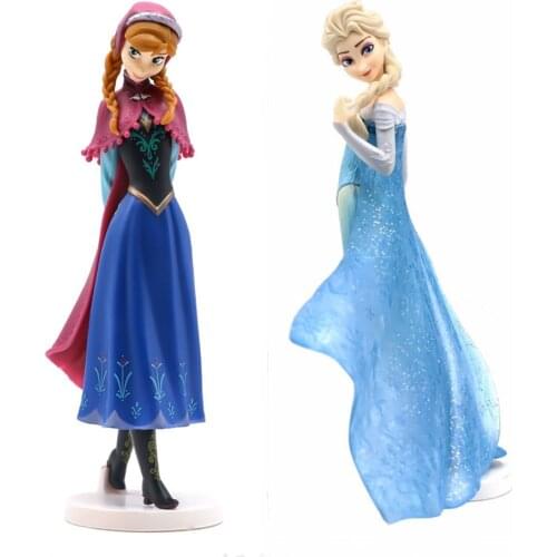 Disney Anime Figures Frozen II Elsa Anna PVC Toys Girl Doll Action Figurine Collectible Brinquedos Model Queen Elsa Brinquedos