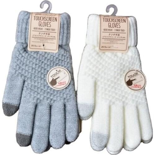 Cashmere Knitted Winter Gloves Cashmere Knitted Women Autumn Winter Warm Thick Gloves Touch Screen Skiing Gloves Thicken