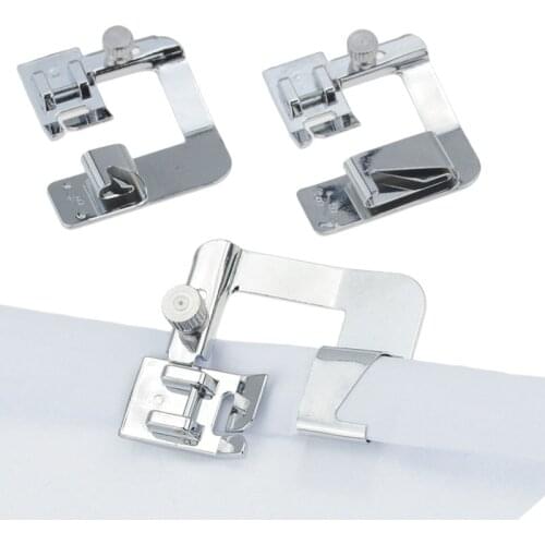 1PC 13/19/22mm Domestic Sewing Machine Foot Presser Rolled Hem Feet Set For Brother Singer Sewing Accessories 3 Size