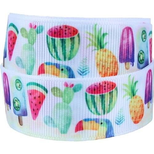 FLRA Ribbon Wholesale 38mm pineapple and watermelon printed summer ribbon