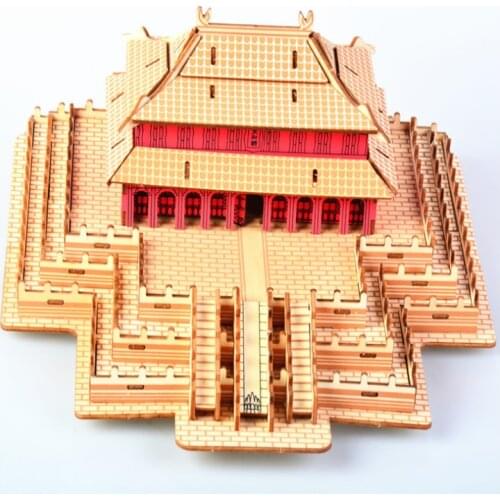 DIY Model toys 3D Wooden Puzzle Hall of Supreme Harmony Wooden Kits Puzzle Game Assembling Toys Gift for Kids Adult P51