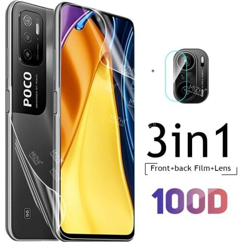 Front Back hydrogel soft film For Poco M3 Pro 5G Screen Protector For Xiaomi Poco M 3 M3 Pro Poxo M3Pro Camera Lens Glass Film