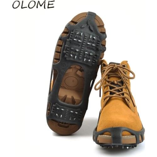 Walking Anti-slip Shoes Ice Gripper Winter 24 Teeth Ice Claw Snow Shoe Cover Outdoor Eco-friendly TPE Black Shoe Accessories