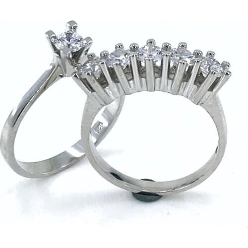 Orijinal Swarovski Gümüş Dibs Engagement Kombin Ring