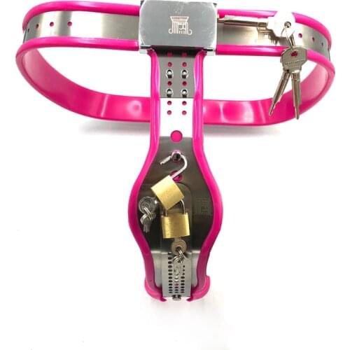 Unisex Stainless Steel+Silicone Female Chastity Belt Adjustable Cock Cage Male Chastity Device Penis Lock Adult Game Sex Toys