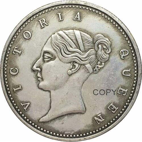Rare India Coins Victoria Queen One Rupee East India Company 1839 Copy Coin Brass Plating Silver