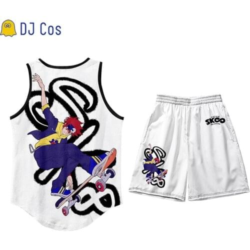 SK8 the Infinity Anime Reki Langa Miya Cosplay Costume Vest Sportwear Jerseys Vest T-shirt for Summer SK EIGHT Plus Size Unisex