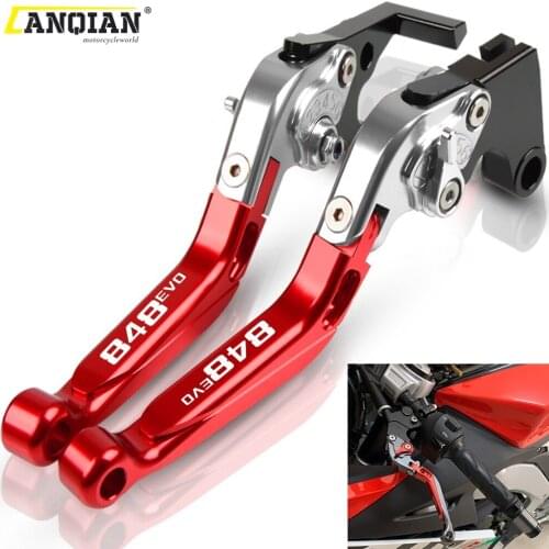 Motorcycle handbrake Folding Extendable CNC Moto Adjustable Clutch Brake Levers For DUCATI 848 EVO 2007 2008 2009 2010 2012 2013