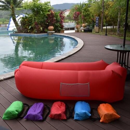 Super Light-weight Outdoor Fast Infaltable Air Sofa Portable Couch Foldable Inflatable Bed Beach Sleeping Lounger Laybag
