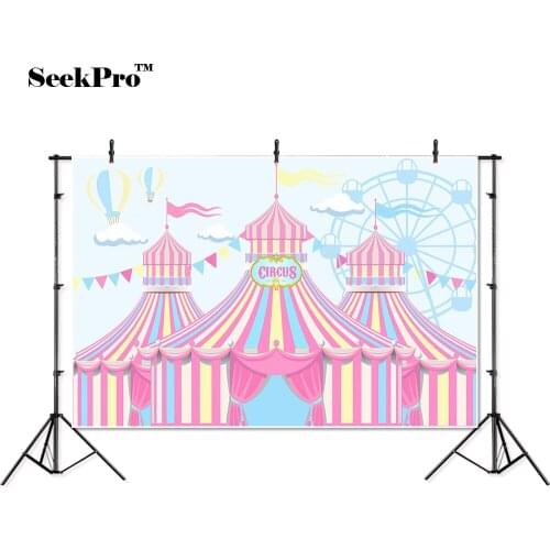 Thin vinyl circus tent flags balloon Ferris wheel children photo Background Professional indoor Photographic studio Backdrop