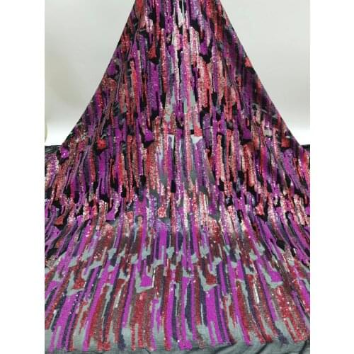 XIYA African Sequins Lace Fabric 2021 High Quality Lace French Sequence Tulle Lace Nigerian Lace Fabrics NI5123-2