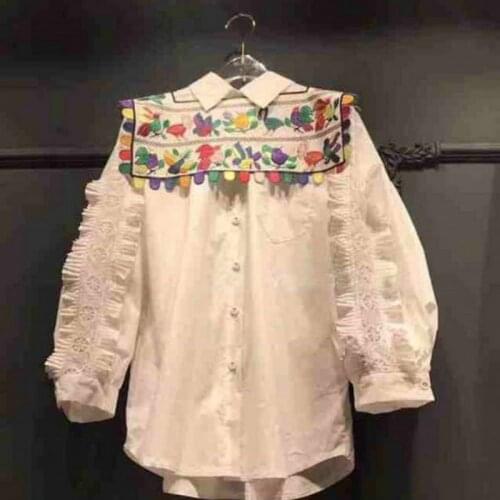 YMXJYWL Women's Shirts With Embroidery