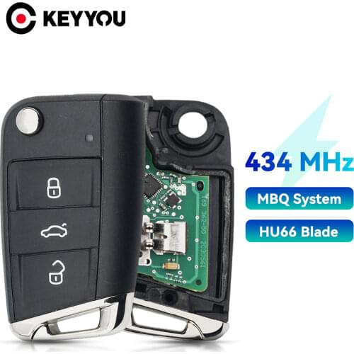 KEYYOU Replacement Car Remote Key For VW Skoda MQB VII Golf MK7 2017 Touran Polo Tiguan Half 5G6959752AB 434MHz With ID48 Chip