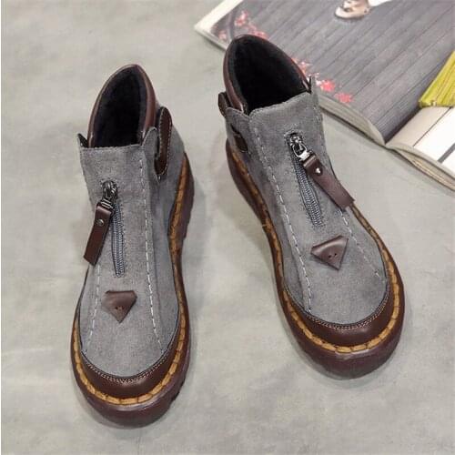 Woman boots womens shoes 2020 winter new British wind boots female thick bottom Brooke flat Ankle boots women Booties