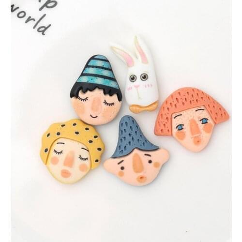 10Pcs Face Doll Accessories Handmade Mobile Phone Case Decor Resin Miniature Face Doll Ornament for Mobile Phone Case
