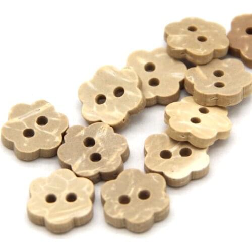 11mm Flower Natural White Coconut Wooden Buttons For Clothing Baby Doll Small DIY Crafts Shirt Children Scrapbooking Wholesale