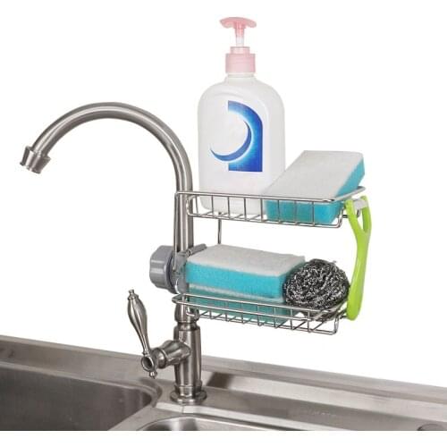 2-Layer Faucet Rack Sink Sponge Hanging Storage Drain Rack Bathroom Shower Caddy Shelf Soap Holder Organizer Kitchen Accessories