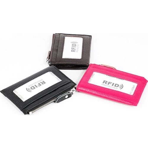 2019 Hot unisex travel RIFD anti-magnetic wallet fashion genuine leather high quality top layer cowhide slim ID Holders