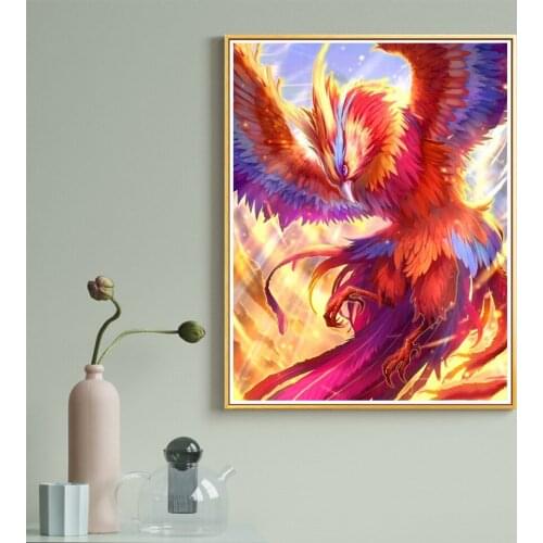 5D DIY Diamond Painting Animal Phoenix Rhinestone Art Picture Full Square/Round Diamond Embroidery Mosaic Home Decoration Gift