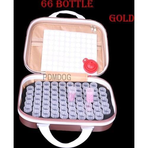 66 Bottles Diamond Painting Storage Carring Case - Hardshell Bead Sewing Pills Container Box Embroidery Organizer Bag for Stora