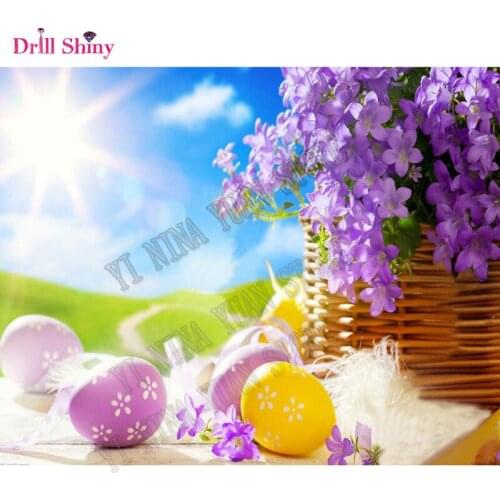 20 18 Basket Easter Egg DIY 5D Diamond Mosaic Painting Cross Stitch Diamond Embroidery Home Decoration Diamond Craft gift