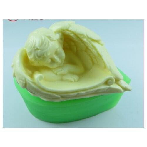 Angel modeling silicon soap mold baby Mold fondant Cake decoration mold wing Handmade soap mold No.S8004