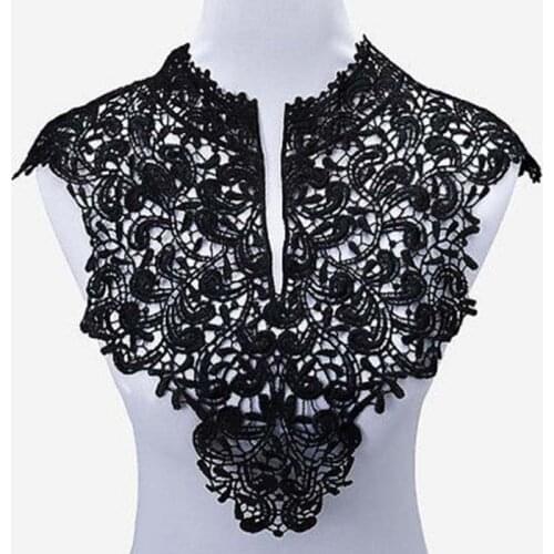Patches fabric collar Trim Neckline Applique for dress/wedding/shirt/clothing/DIY/Sewing flower Floral Embroidered lace stand