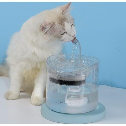 61OZ/1.8L Automatic Pet Drinking Fountain Cat Dog Water Dispenser Transparent Upgraded Adjustable Silent Water Pump Fountain