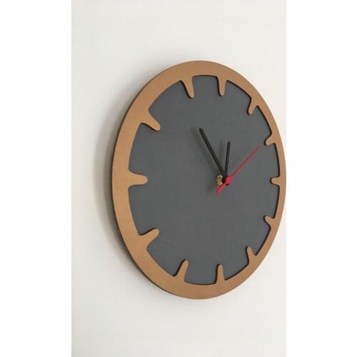 North Is Designed Black Gold Bar Decorative Wall Clock 30 Cm