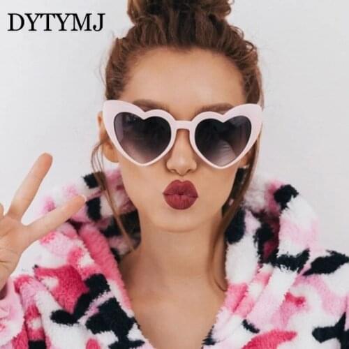 DYTYMJ Heart Sunglasses Women Vintage Oversized Sun Glasses for Women Luxury Designer Sunglasses 2020 High Quality Gafas De Sol