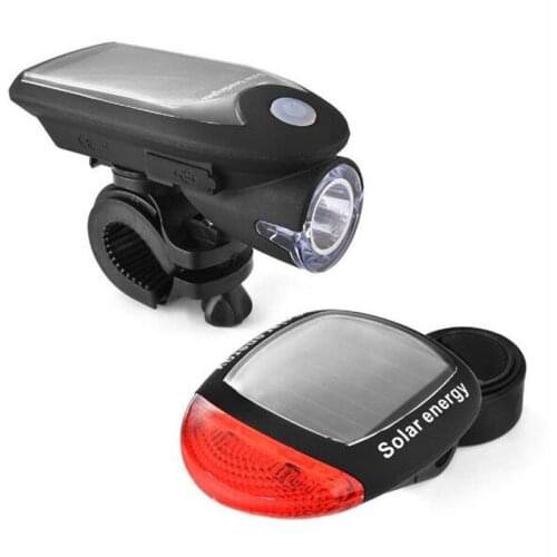 Solar Bicycle Lights Mountain Bike Front Lights USB Charging Light Flashlight Solar Headlight Taillights Two-In-One Equipment