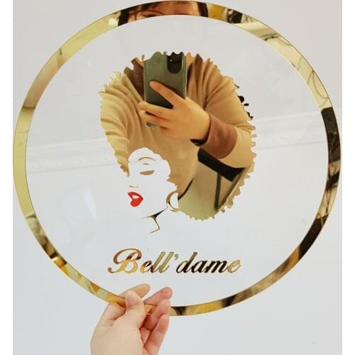 Custom Mirror Gold Acrylic Name Sign Logo for Shop Store, Personalized Mirror Shop Store Logo Name Gift