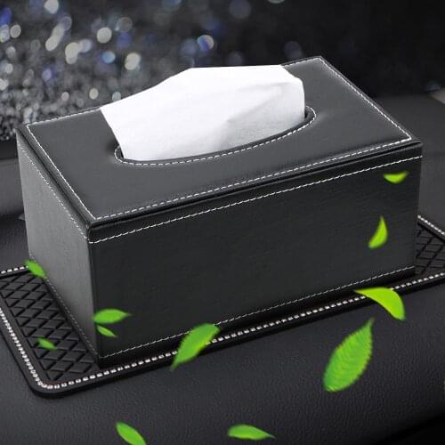 PU Leather Tissue Box Home Storage Anti-moisture Rectangular Tissue Paper Napkin Box Home Kitchen Organization Paper Holder