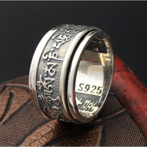 925 Sterling Silver Om Mani Padme Hum ring rings jewelry us size 7-13 A1843