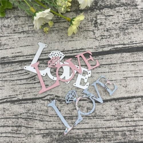 Ring love letters Frame Craft Metal Cutting Dies For DIY Scrapbooking Album Embossing Paper Cards Decorative Crafts
