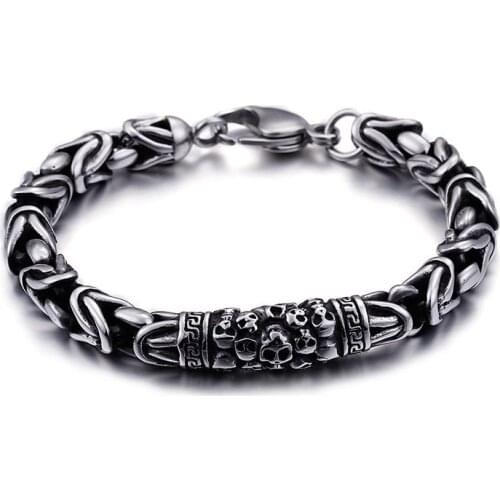 Men Fashion Classic Gothic Skull Bracelet Punk Bracelet