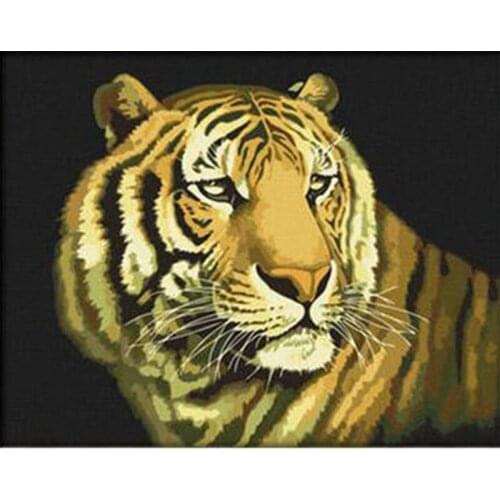 DIY Digital Painting By Numbers yellow leopard oil painting mural Kits Coloring Wall Art Picture Gift frameless