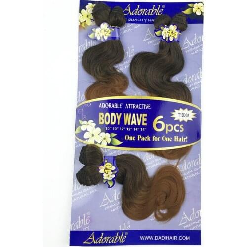 Adorable Body Wave 6pcs/Lot Wcks 10-14 Colorful Hair Weaves,Heat Resistant Fiber Short Hair Extensions
