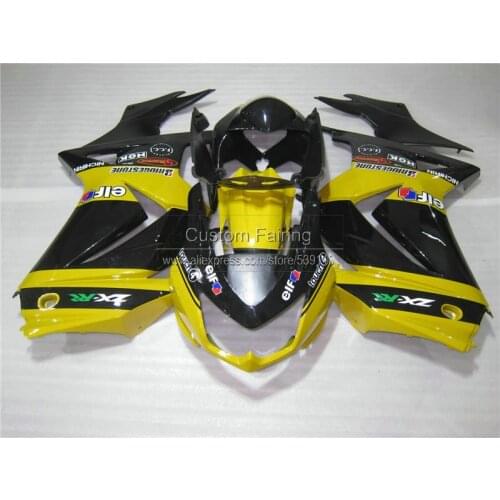 Injection molded ABS full Fairing kit for Kawasaki ninja 250r 2008-2012 2013 2014 yellow black fairings set EX250 08 09-14 BL20