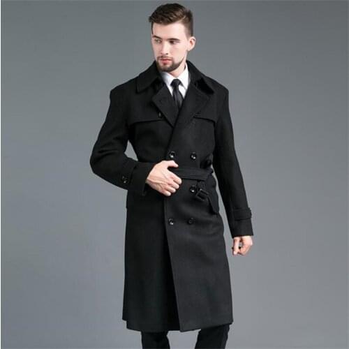 Spike casual woolen coat men Double-breasted trench coats long sleeves overcoat mens cashmere coat casaco masculino england