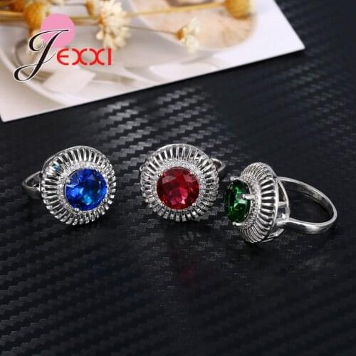 Luxury Exaggerated Party Rings For Women 925 Sterling Silver Cubic Zirconia Engagement Wedding Bands Finger Ring Jewelry