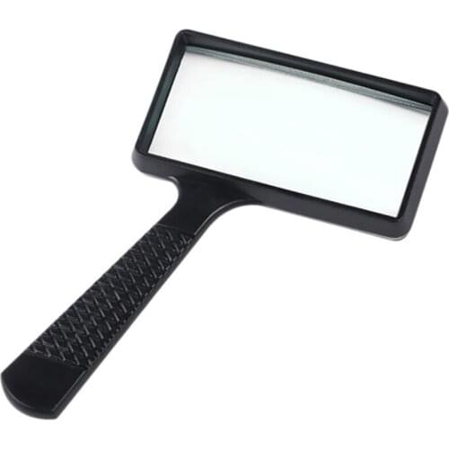 100x50mm Handheld Magnifier Plastic Handle 3X Reading Magnifying Glass for Reading Book, Inspection, Coins, Insects, Map