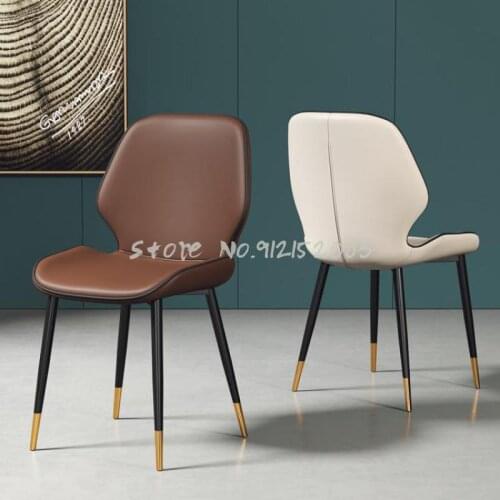 Light luxury dining chair home desk computer single chair backrest modern iron bedroom stool Nordic makeup lazy