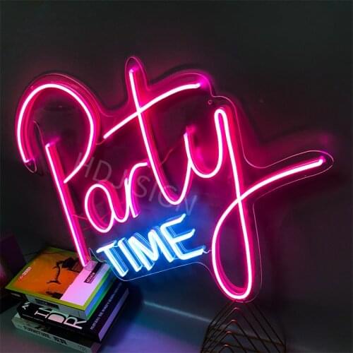 HDJSign Party time led neon sign custom decoracion display acrylic flex cartel cool light for party gift home wall decor